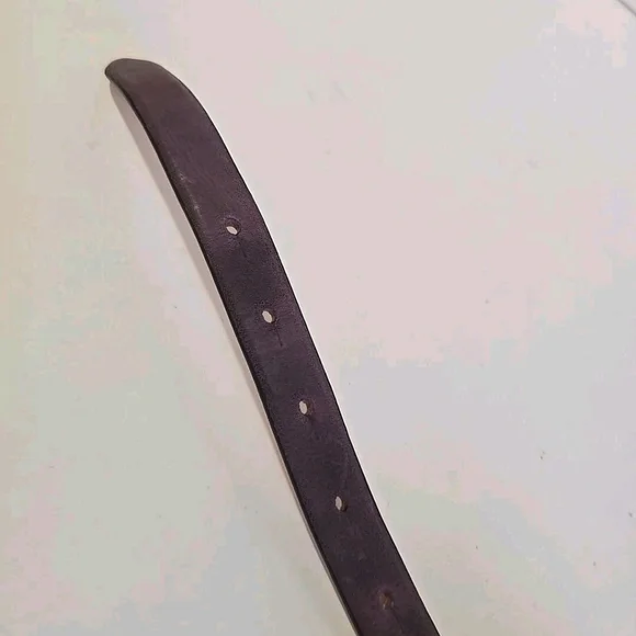 John Fluevog Ladies Leather Belt Purple Angel Buckle Size 36 - Picture 4 of 9